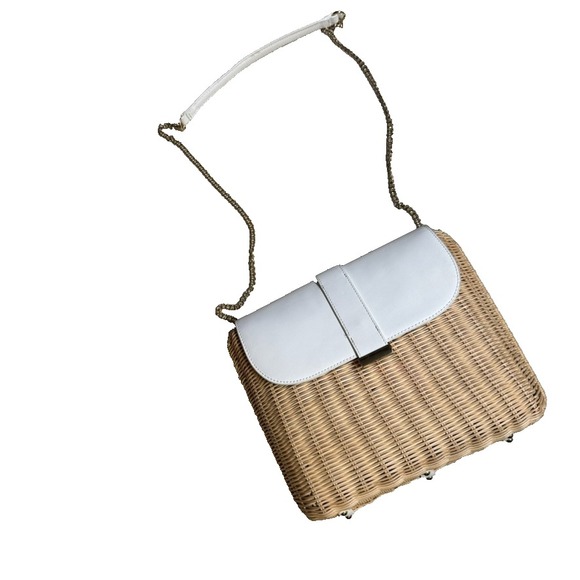 Talbots Handbags - TALBOTS Rattan Wicker Shoulder Bag